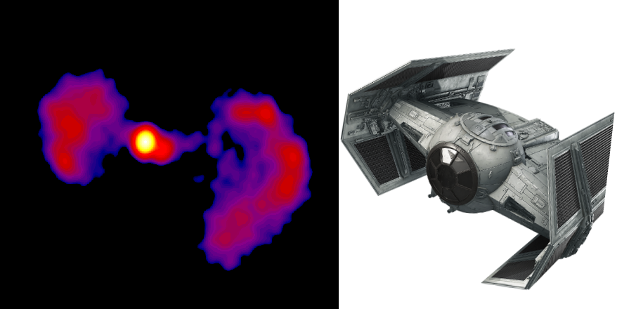 活動銀河の形状がスター・ウォーズのTIEファイターにそっくりと話題に