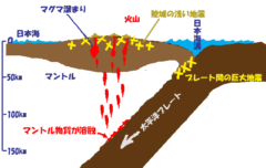 プレートの沈み込み