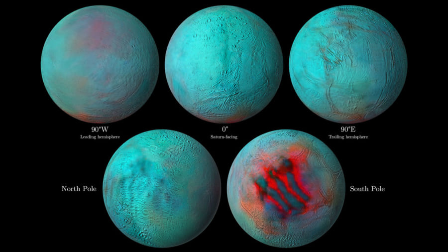 土星の月エンケラドゥスの北半球に「新鮮な氷」があると判明。地質学的な活動が続いている可能性あり