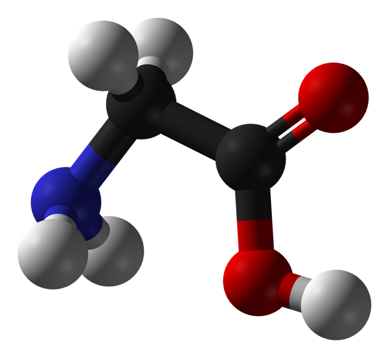 グリシンの分子立体モデル。