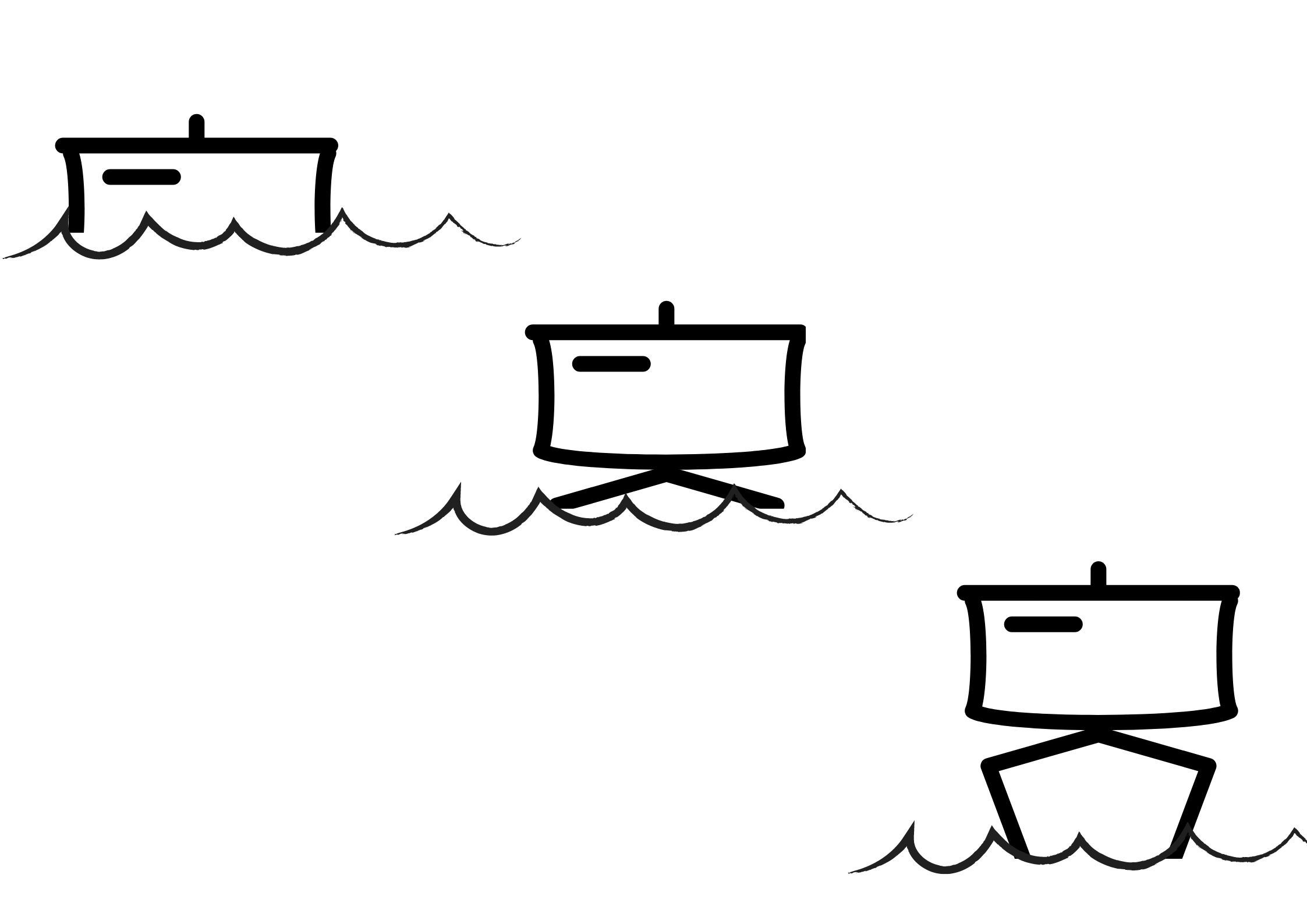 水平線の向こうからやってくる帆船の見え方。