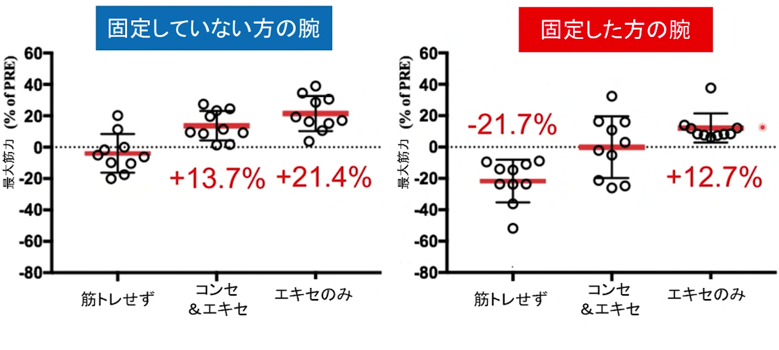 動かしていない腕の筋肉量が増加