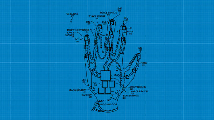 AppleがVRグローブの特許を取得