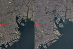 GoogleEarthタイムラプスの1985年から2020年の東京