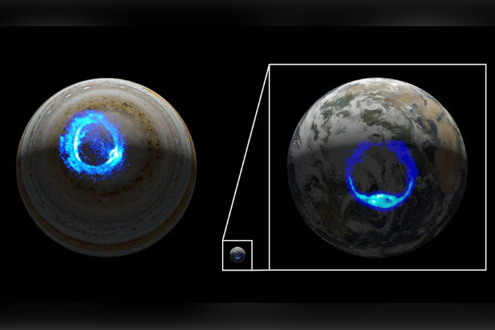 木星のオーロラに高速で拡がる「リング状の光」を初発見