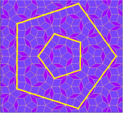 ペンローズ・タイルパターンに五角形の補助線をいれた画像