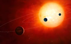 太陽の前を通過する太陽系の惑星たち