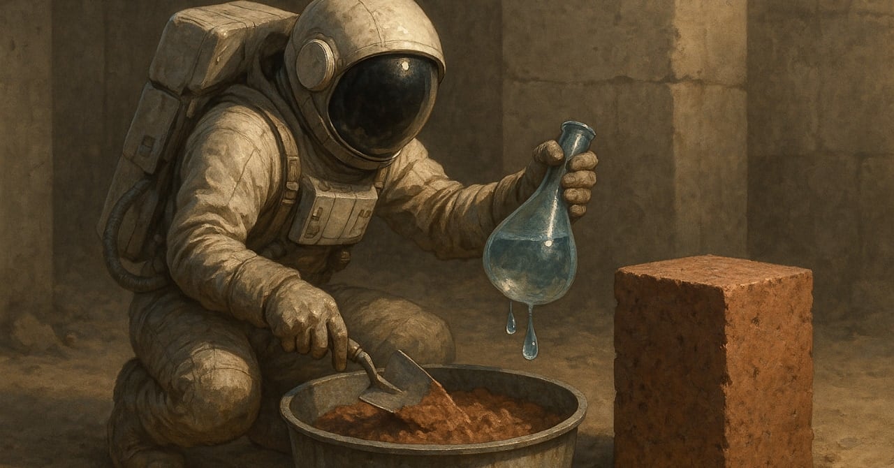 人間の「血と汗と涙」を原料にした宇宙コンクリートを作成の画像 1/1