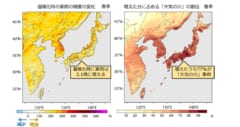 地球温暖化時豪雨頻度が増える（左）そのうちの大部分は大気の川によってもたらされる（右）