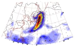 2021年4月に北日本に大気の川によって大量の水蒸気が流れ込んだときの様子