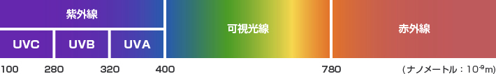 波長の違いによる光の種類