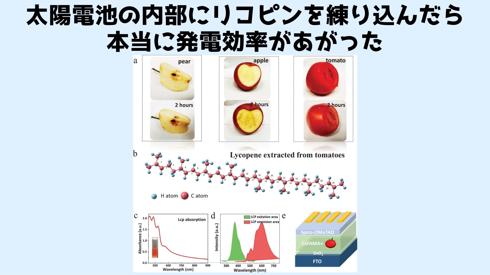 トマトのリコピンを太陽電池に練り込むと発電効率が上がると判明の画像 3/3