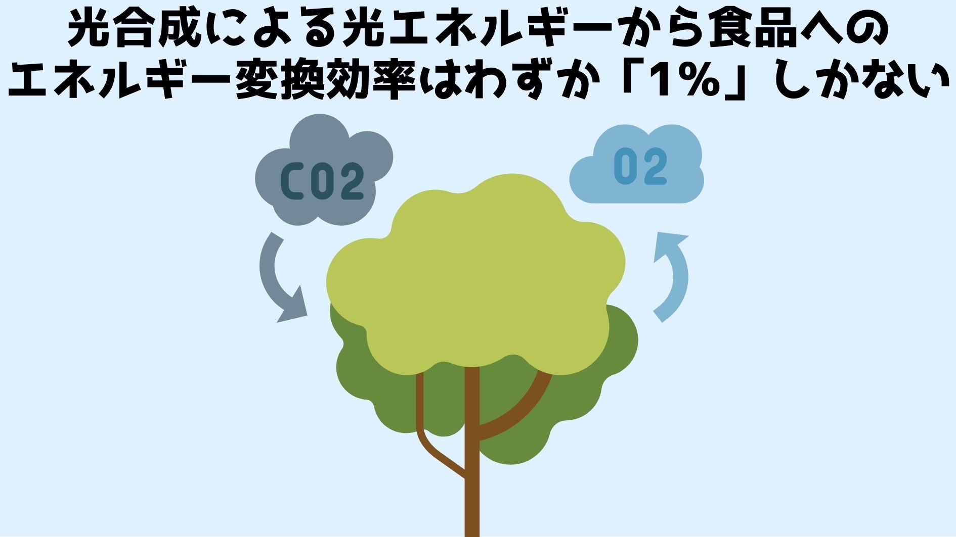 光合成は素晴らしい仕組みだがエネルギー効率が低い