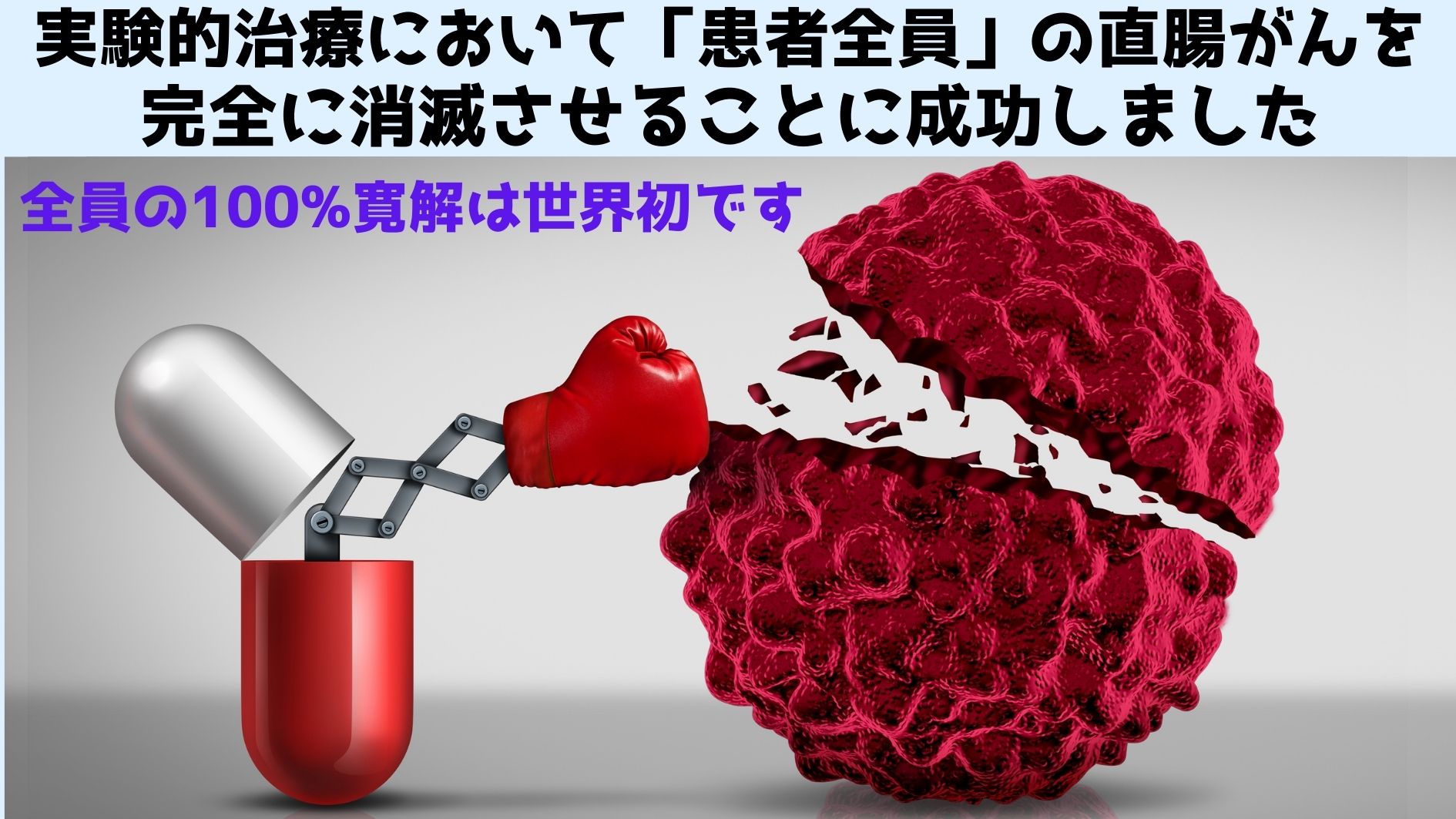 実験的治療で参加者全員の直腸がんを完全消滅させることに成功！