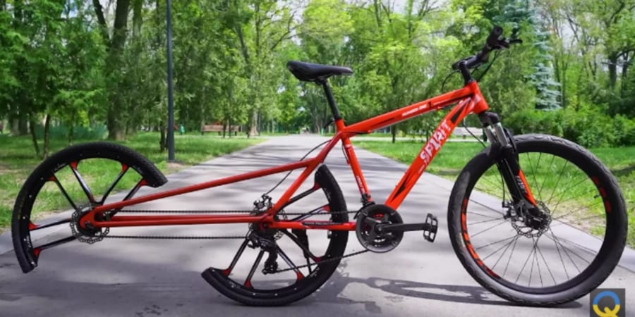 車輪の常識を真っ二つ！ 「半円のタイヤで走行する」新機軸の自転車が