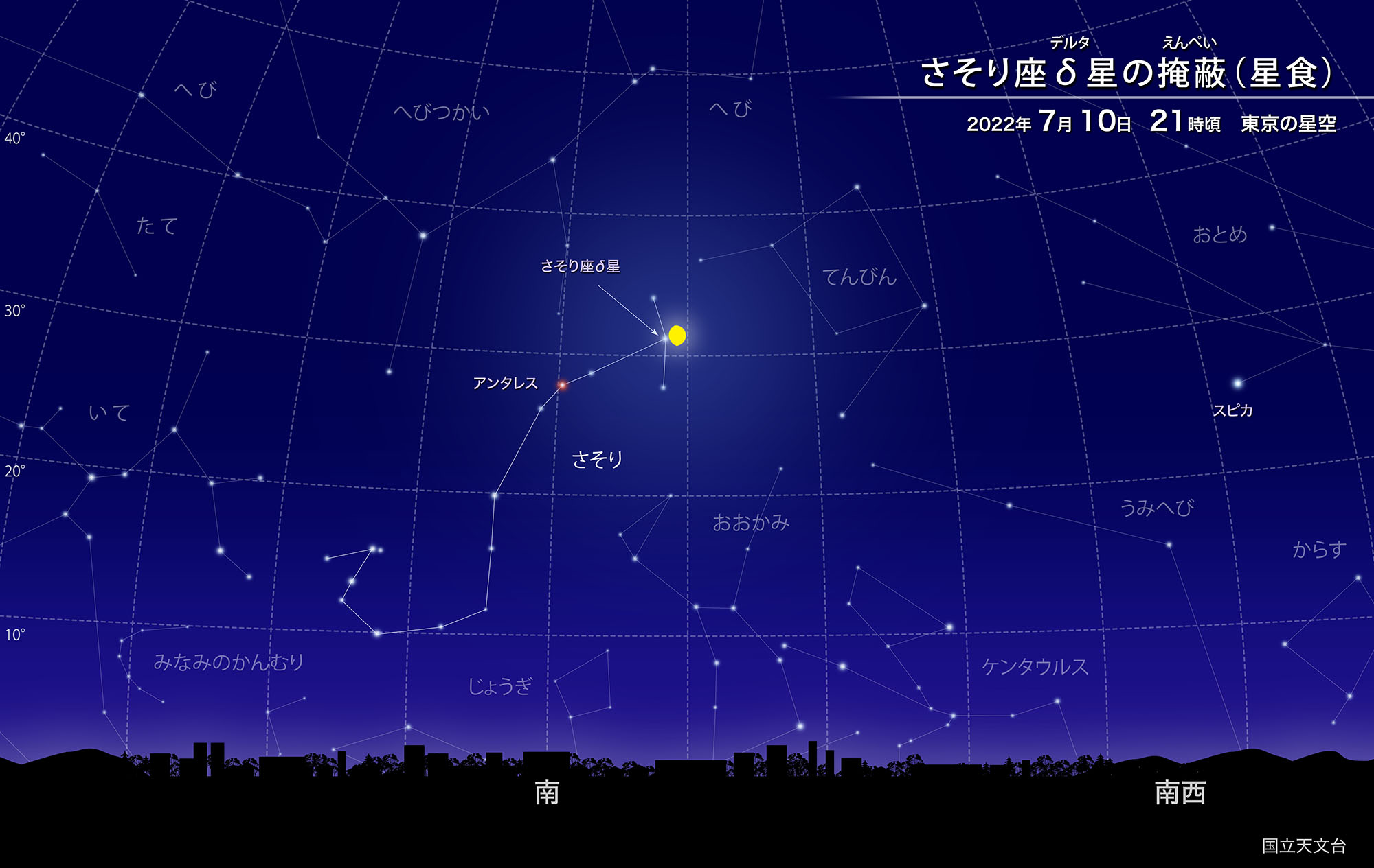 10日の夜にさそり座の額の星が月に隠れる「星食」が観測できる！の画像 2/5