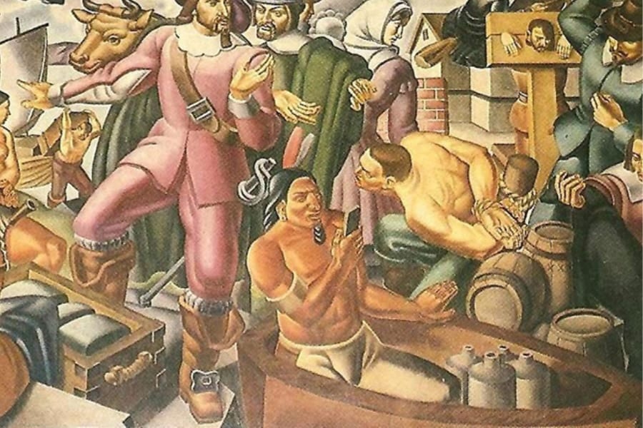 1937年の絵画に「スマホを手にした先住民族の姿」が描かれていると話題に！