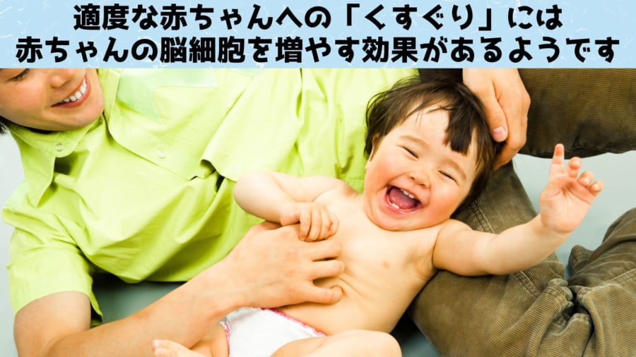 母親から赤ちゃんに対する適度な「くすぐり」には、赤ちゃんの脳細胞を増やす効果がある