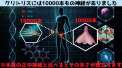 手首の正中神経が18000本に対し遥かに小さいクリトリスにはその半分以上の10000本の神経線維がありました