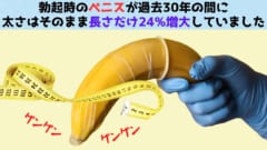 勃起ペニスの長さが30年間で24%も増加していると判明！