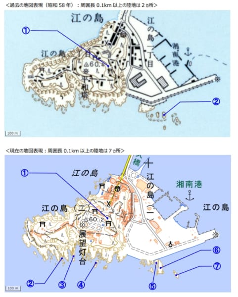 地図表現の詳細化によって計数に大きな影響があった