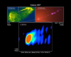 ブラックホールから放出される「宇宙ジェット」。ブラックホールから遠ざかるにつれ扇状に広がる