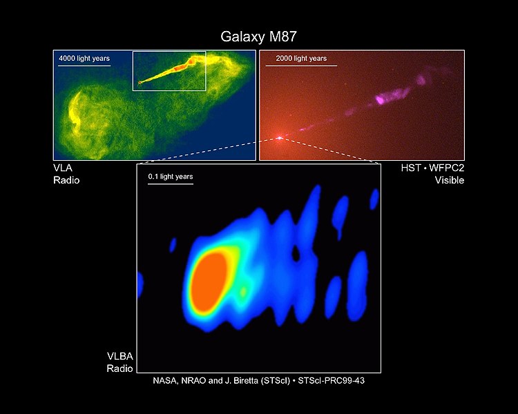 ブラックホールから放出される「宇宙ジェット」。ブラックホールから遠ざかるにつれ扇状に広がる