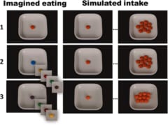 1：オレンジのチョコ、2：画像の色を変えたチョコ、3：色と味が違うSkittles