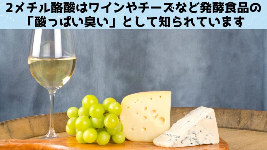 2メチル酪酸は発酵食品の酸っぱい臭いを担当しています。