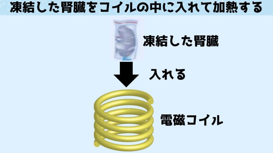 電磁コイルで急速解凍