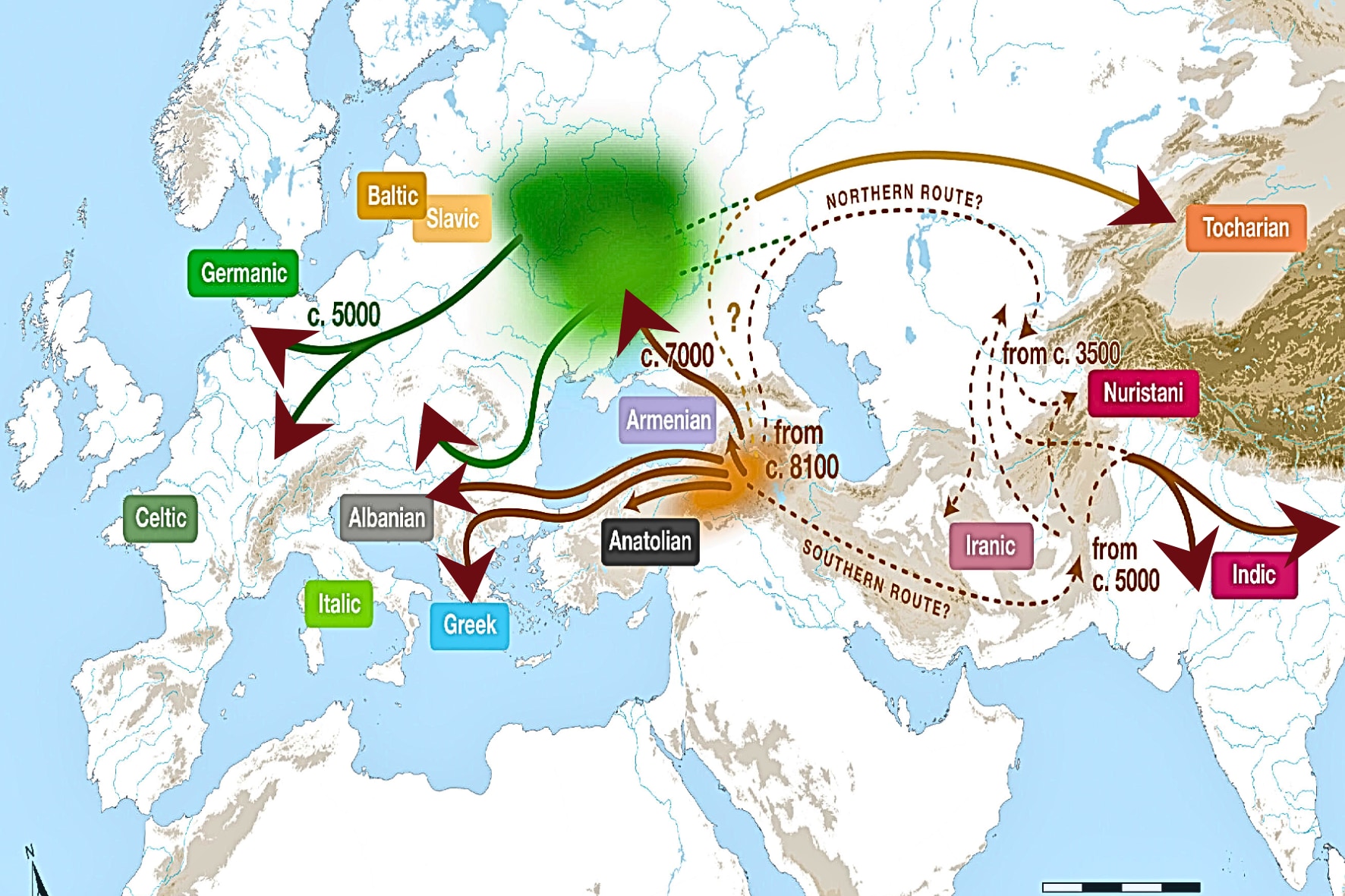 インドとヨーロッパの言葉の共通起源は8100年前のトルコ農耕地域