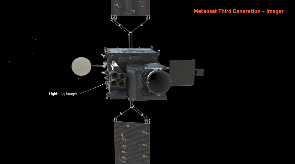 メテオサットに搭載されたLightning Imager（4台のカメラ）