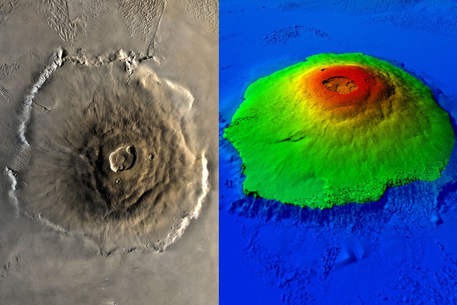 太陽系最大の火山「オリンポス山」はかつて火星の海に浮かぶ島だった！