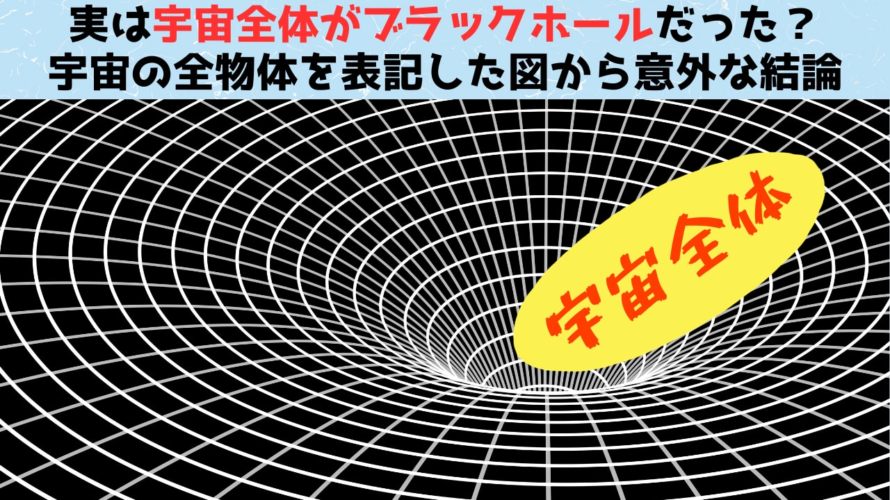 実は宇宙全体がブラックホールだった？宇宙の全物体を表記した図から意外な結論