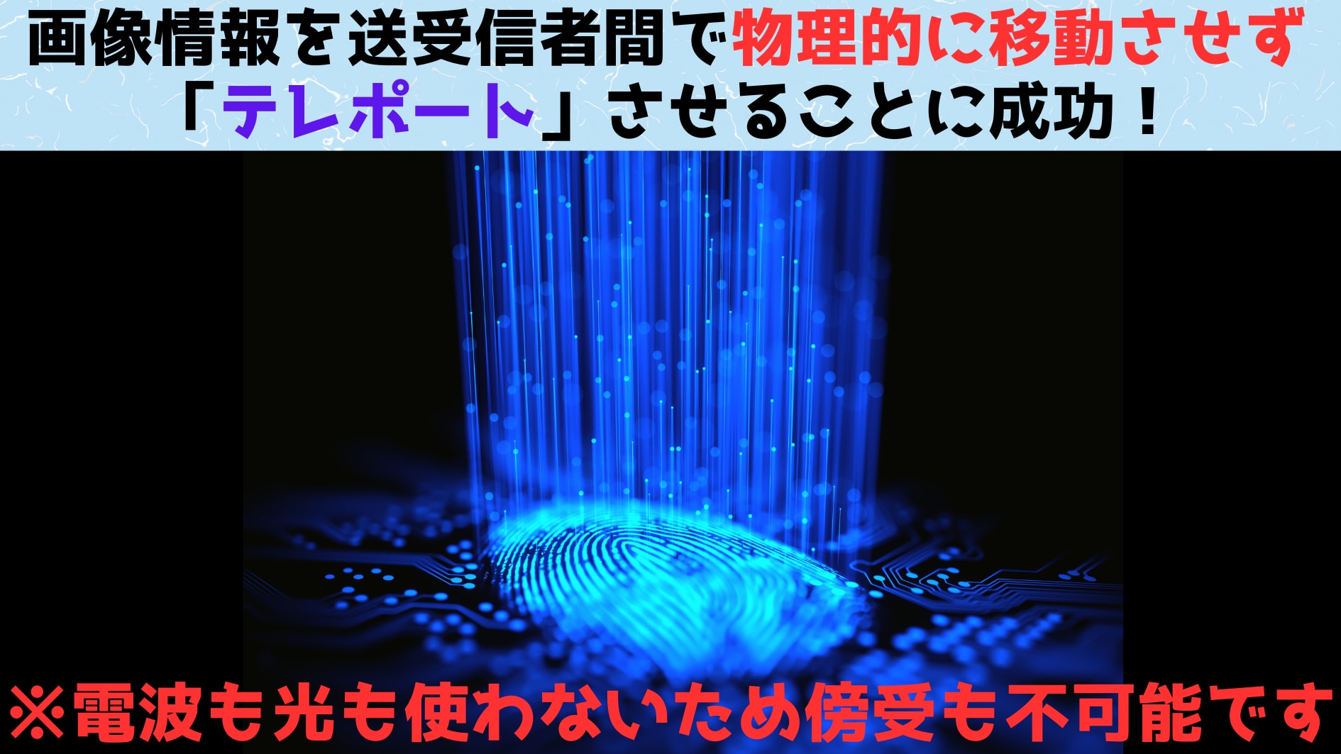 画像情報を物理的に送信せず「テレポート」させることに成功！