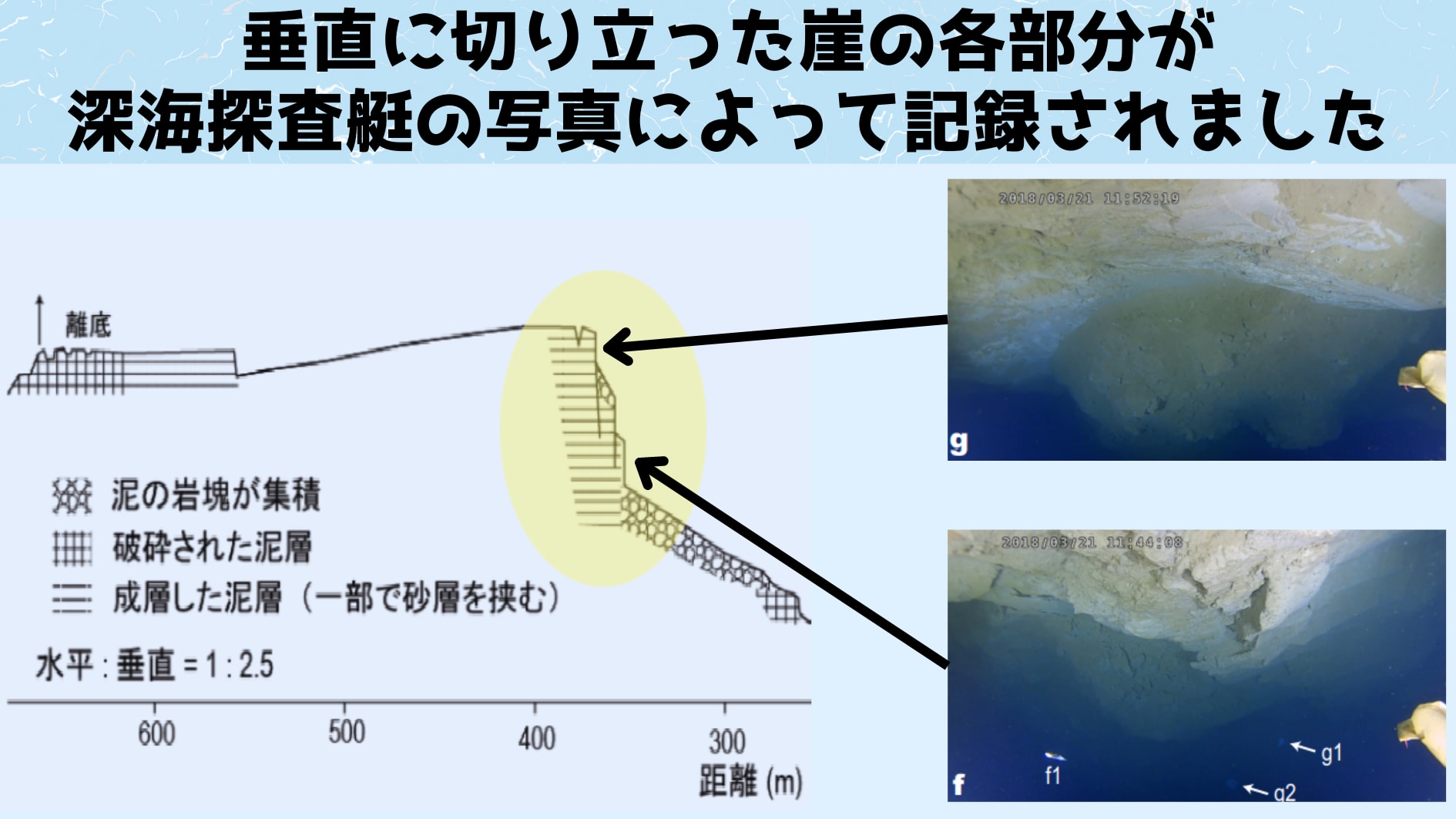 東日本大震災で日本海溝底に生じた断層崖を世界で初めて発見！