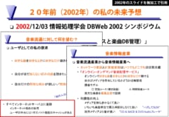 2002年のシンポジウムで後藤さんが未来予想について語ったスライド。画像をクリックするとこのスライドを紹介しているプレゼン動画が視聴できます。