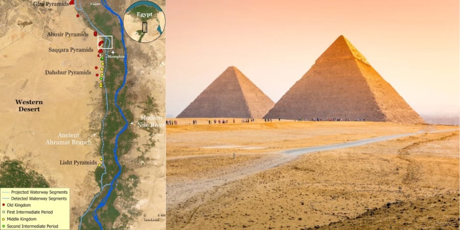 ピラミッド建設位置の謎を解明!?「失われたナイルの支流」沿いに並んで