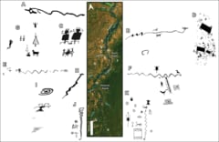 岩絵の地図を作成。古代の領土の境界を示しているのかもしれない。