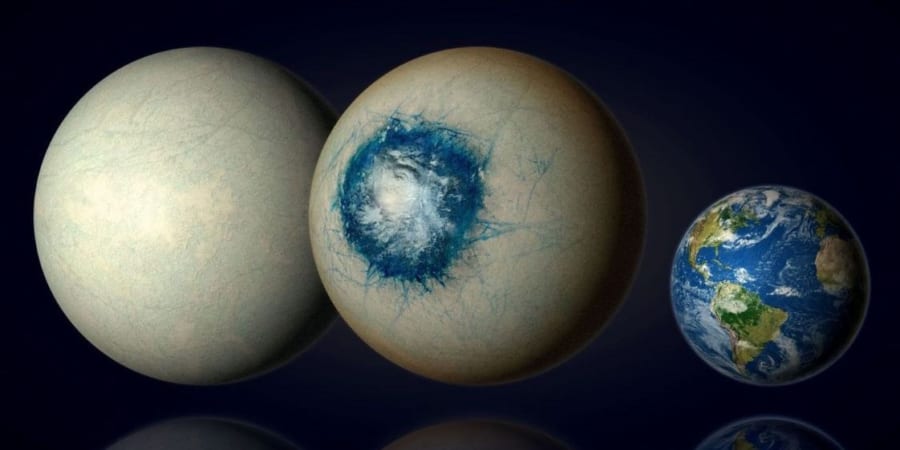 ガラス　小物入れ　サインあり　宇宙　アース　地中海　海底　惑星　地球　神秘 宇宙旅行のリゾート地！」氷惑星の中に人間の住めそうな領域が出来た