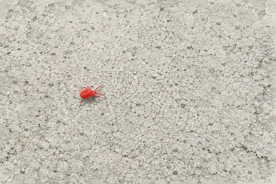 コンクリートでよく見かける赤い虫が「まっ赤な理由」を解説