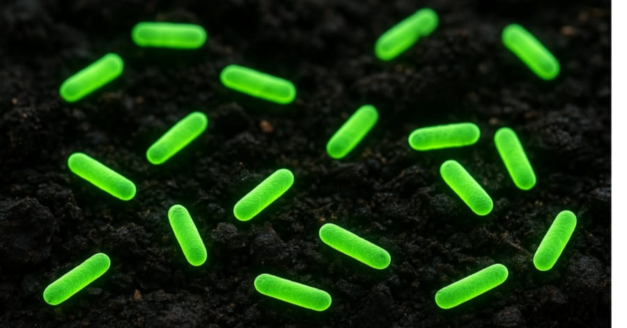 土の中の有害物質に反応して「光るバクテリア」を開発