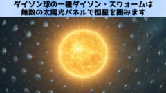 ダイソン球の一種ダイソン・スウォームは 無数の太陽光パネルで恒星を囲みます