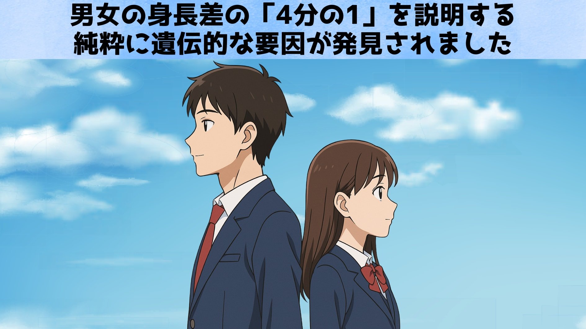 男性が女性より背が高い主要因を新たに発見の画像 1/4