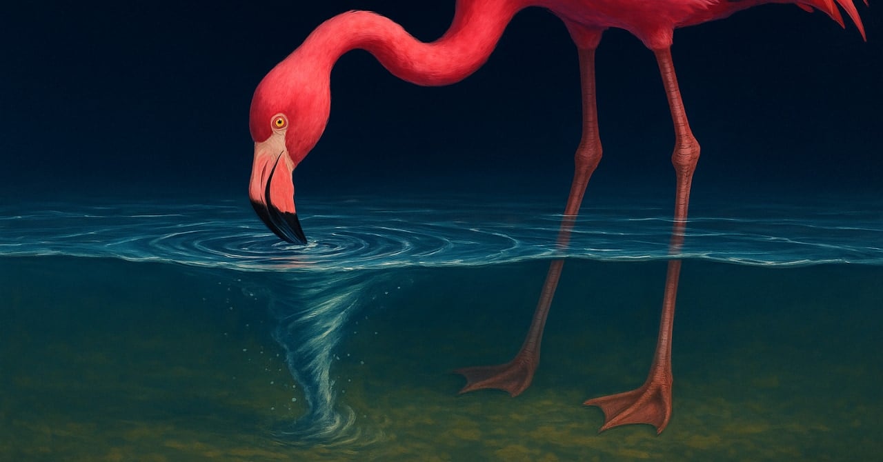 フラミンゴの凄技を発見!「水竜巻」を起こして獲物を吸い上げていたの画像 1/5