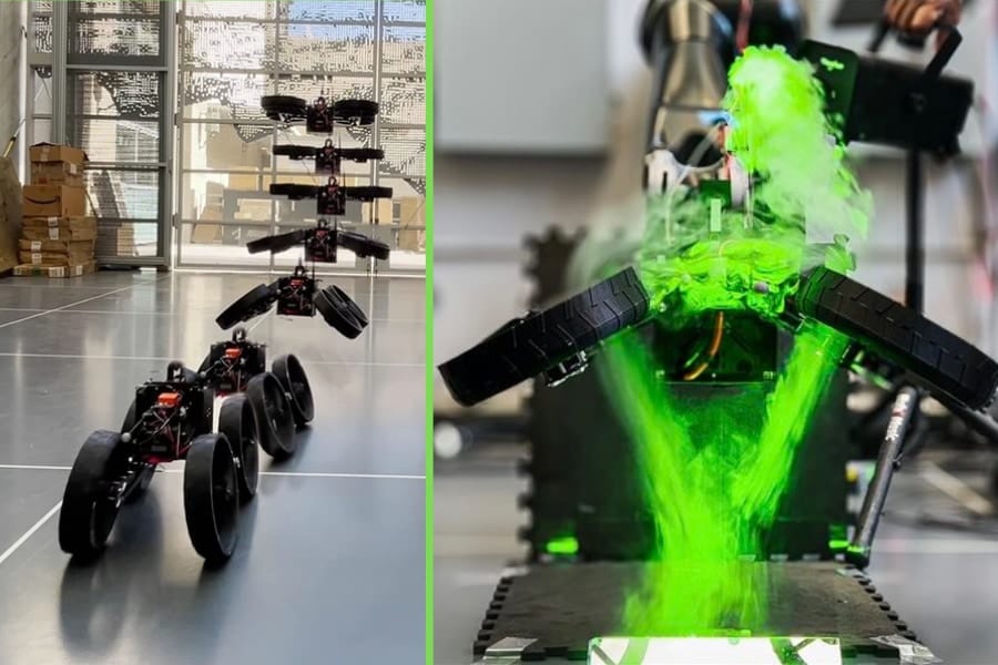 ”変形してから”じゃない！”変形しながら”空陸を移行するロボットが誕生！