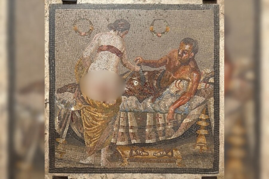 ナチスに盗まれ行方不明だった「官能的なモザイク画」、ついにローマに返還