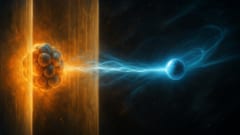 電子が障壁からトンネル効果で脱出する様子