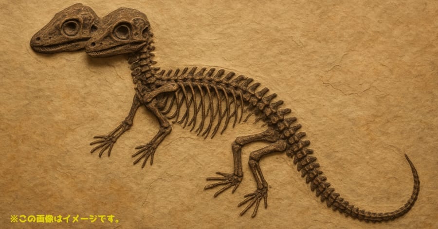 トカゲ　恐竜　化石　？ 頭が2つ】激レアすぎる1億2500万年前の「双頭トカゲ」の化石 - ナゾロジー
