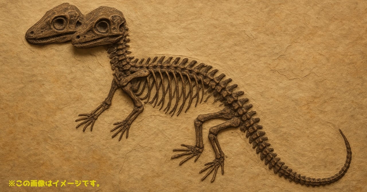 【頭が2つ】激レアすぎる1億2500万年前の「双頭トカゲ」の化石の画像 1/1